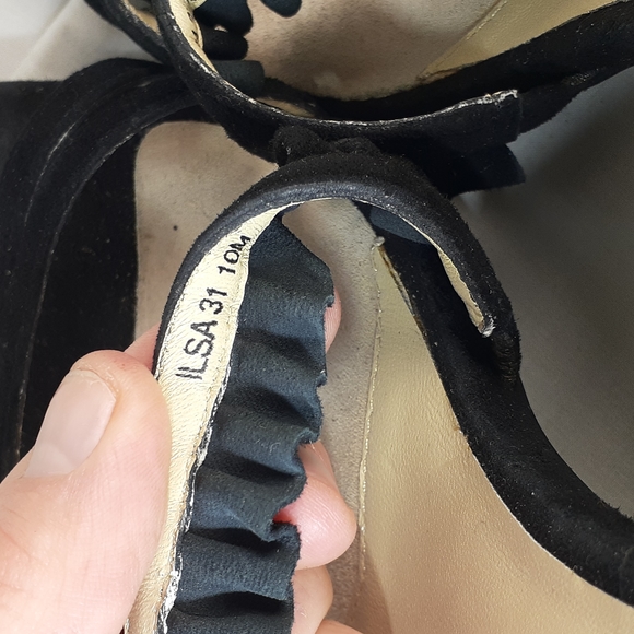 Donald J pliner black suede leather mule heels size 10 - Picture 9 of 11